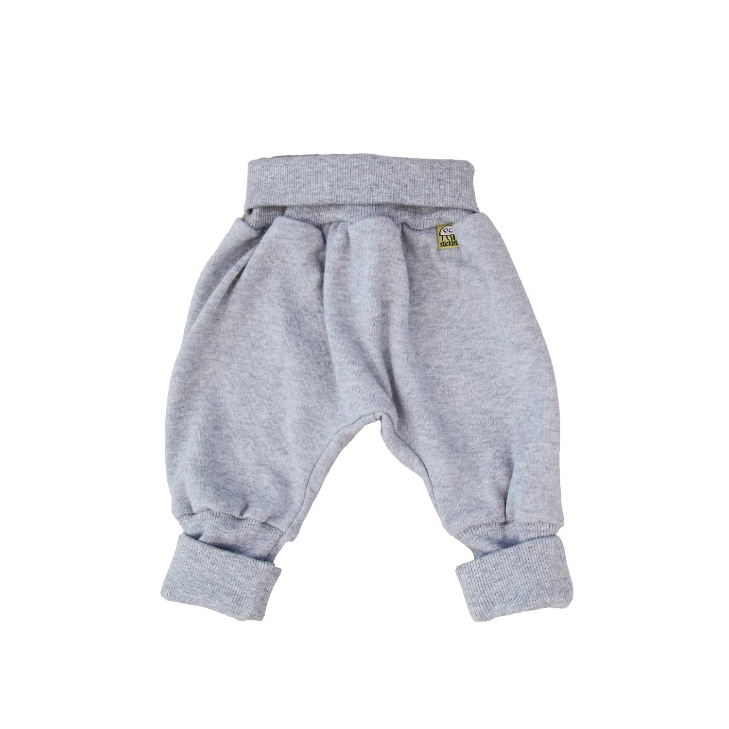 Baby pants with turn-up foot in light grey