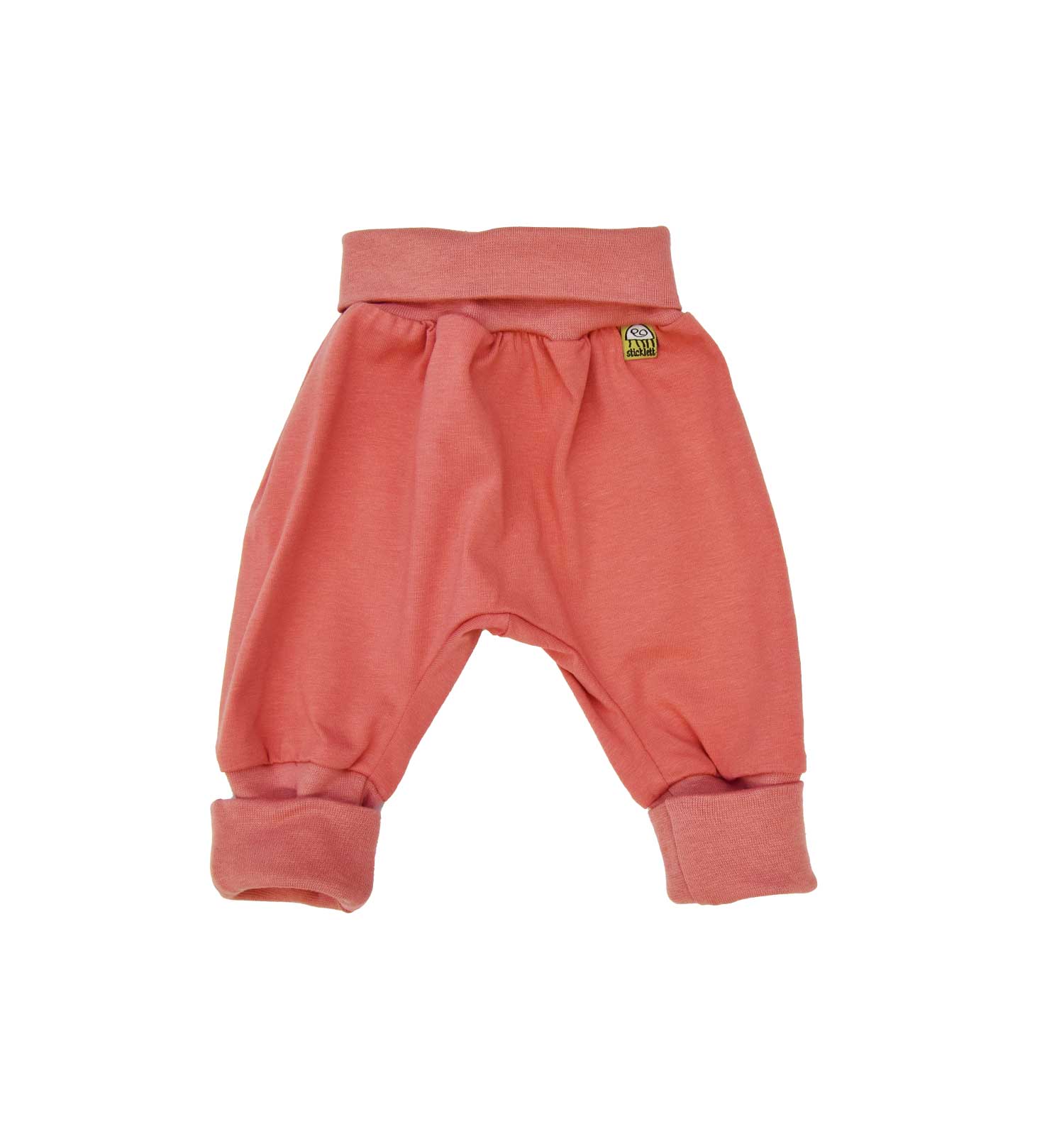 Baby pants with turn-up foot in apricot