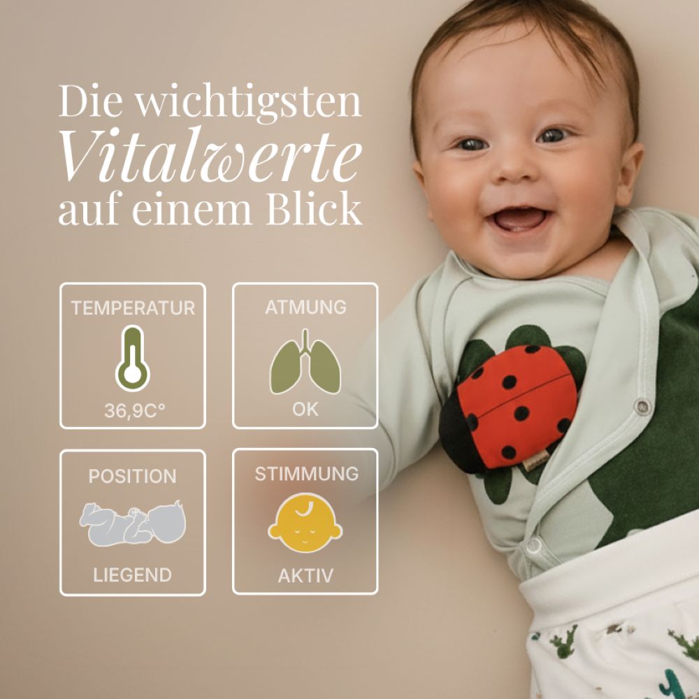 MARY by sticklett misst die wichtigsten Vitalwerte von Kindern und zeigt die Zusammenhänge und Verläufe an für bessere Orientierung im Alltag