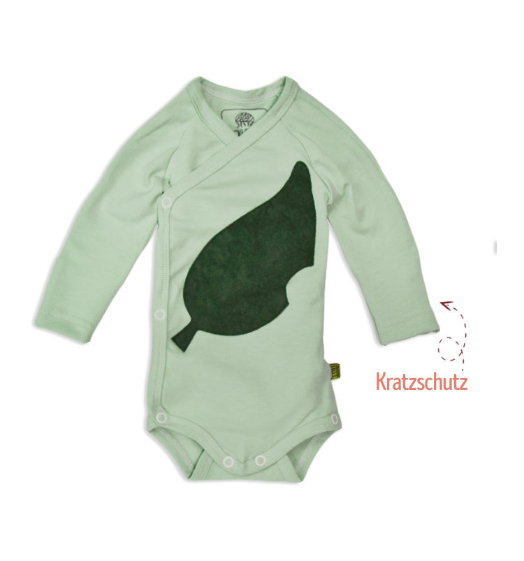 Baby wrap bodysuit long sleeve in mint