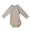 Baby wrap bodysuit long sleeve in beige