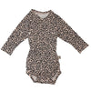 Baby wrap bodysuit long sleeve in natural white