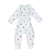 Baby wrap romper pajamas made of organic cotton natural white