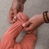 Baby pants with turn-up foot in apricot