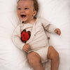 Baby wrap bodysuit long sleeve in beige