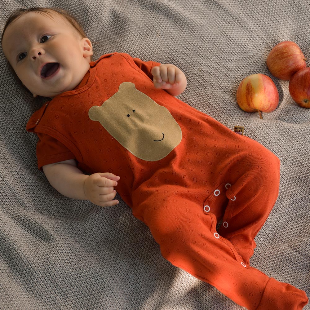 Baby romper in fiesta red
