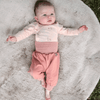 Baby pants with turn-up foot in apricot