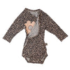 Baby wrap bodysuit long sleeve in natural white