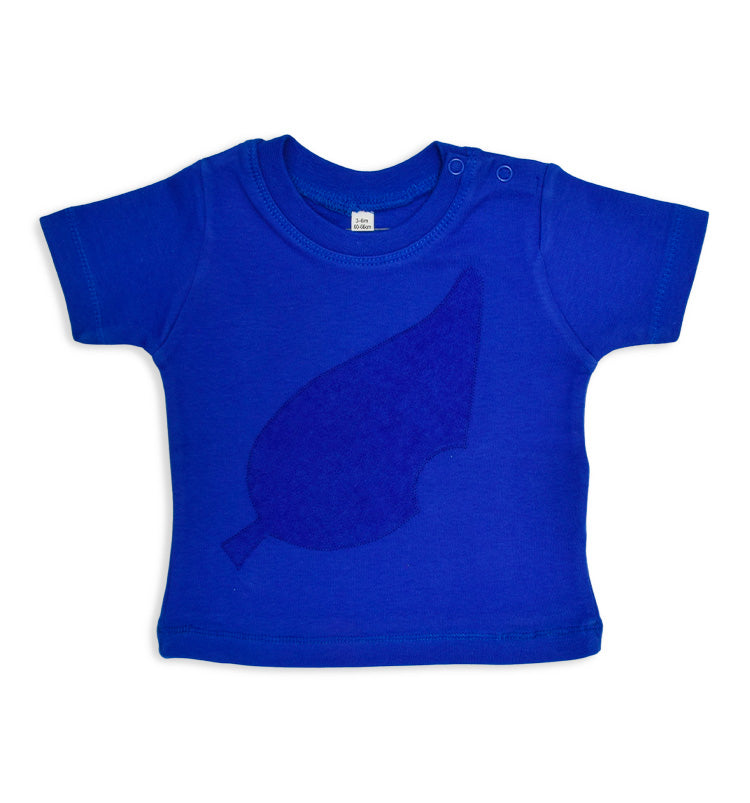 Baby shirt short sleeve royal blue 