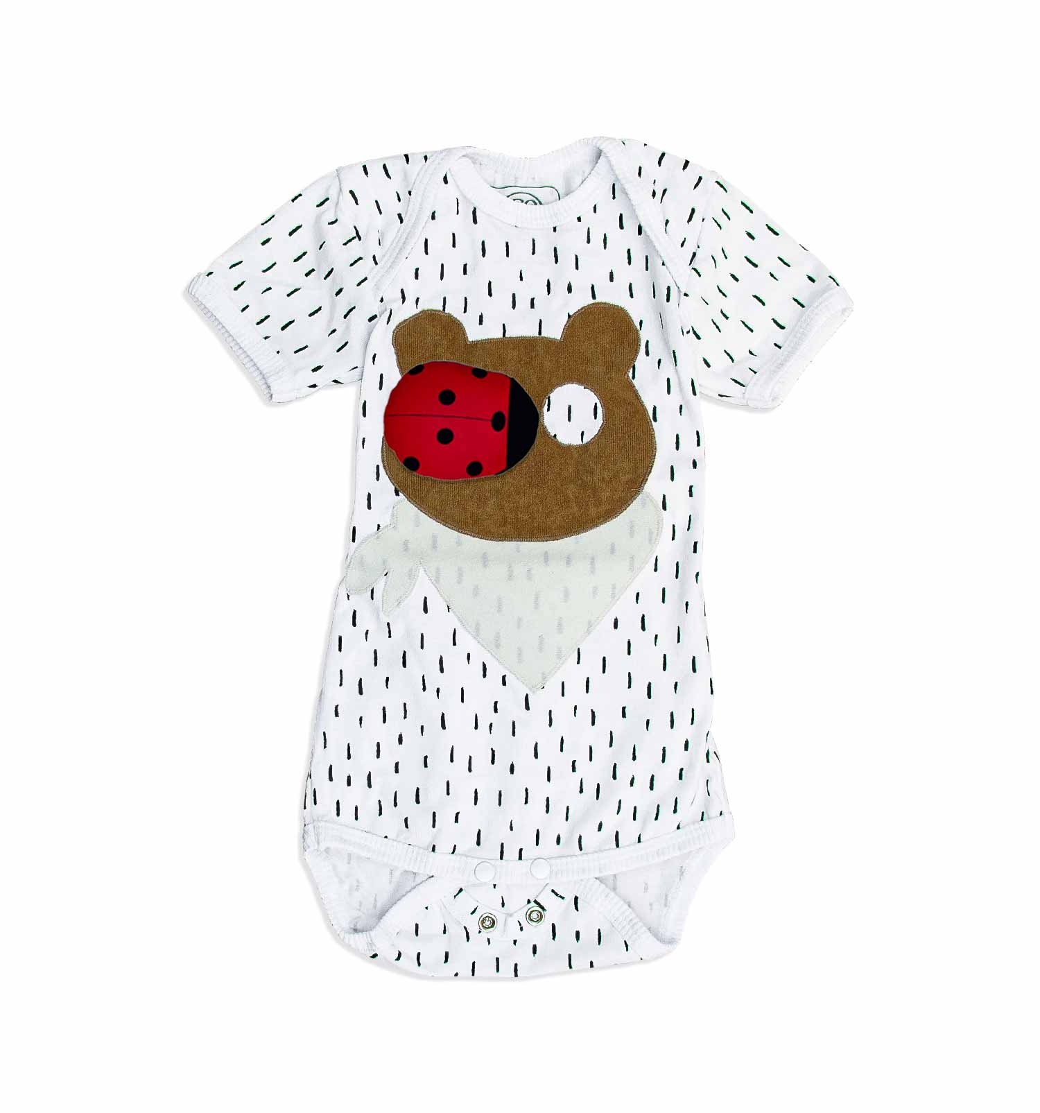 Baby Body mit Teddy-Bär Kurzarm Envelope 6-12 Monate | sticklett Online Store.