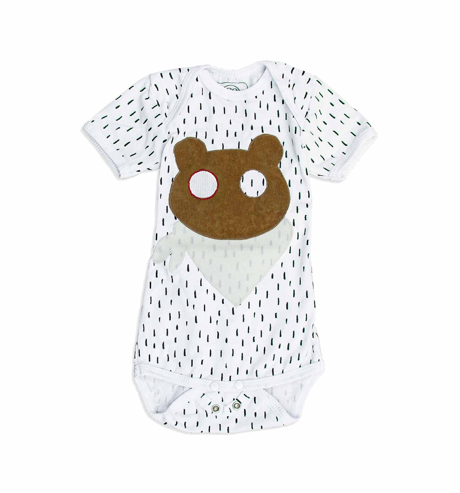 Baby Body mit Teddy-Bär Kurzarm Envelope 6-12 Monate | sticklett Online Store.