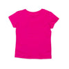 Mädchen T-Shirt in pink mit aufgenähter Blumenwiese - kurzarm | sticklett Online Store.