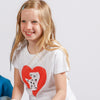 T-Shirt weiß mit Herz kurzarm | sticklett Online Store.